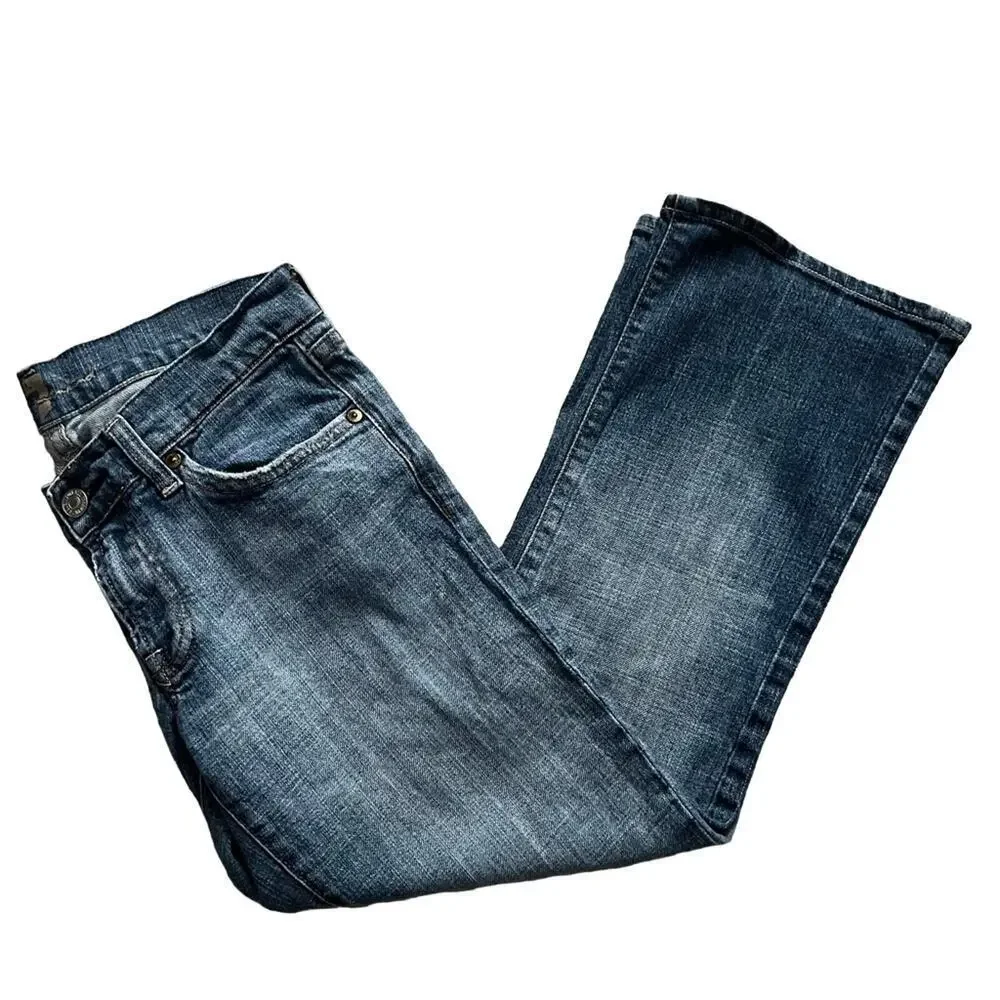 7 For All Mankind Girls Medium Wash Gem Pocket Bootcut Jeans- Size 26